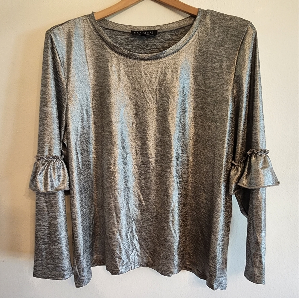 Metallic Silver Eloquii Blouse